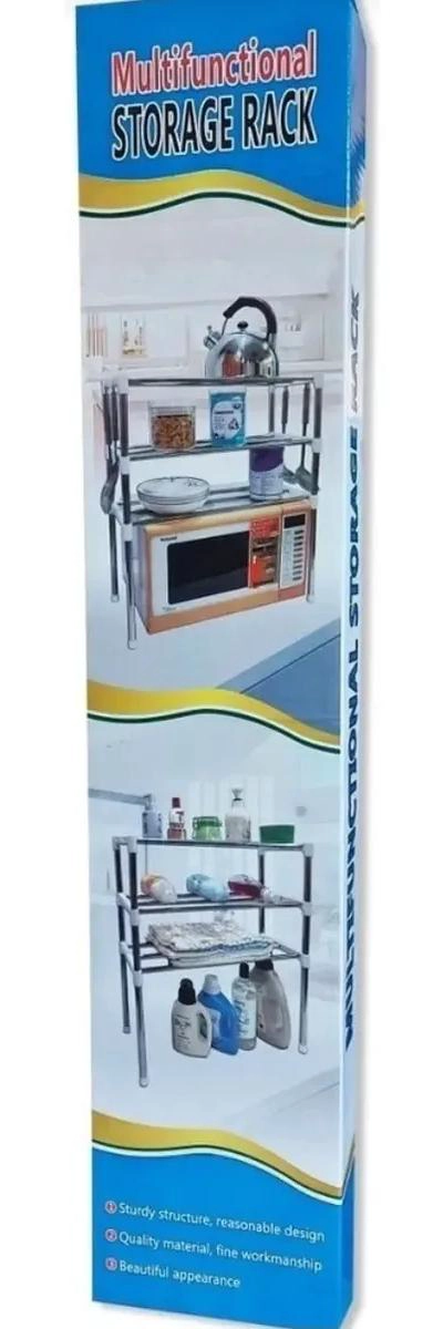 ESTANTE ORGANIZADOR MULTIUSO DE COCINA PARA MICROONDAS DE 3 NIVELES - 4