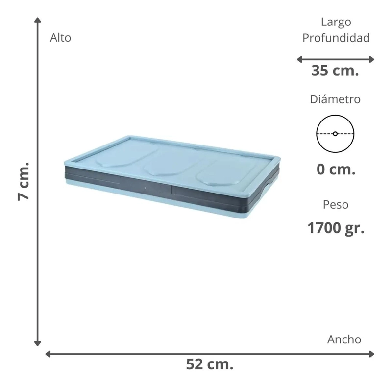 CAJA ORGANIZADORA PLEGABLE MULTIUSO 30 LITROS COLOR AZUL - 4