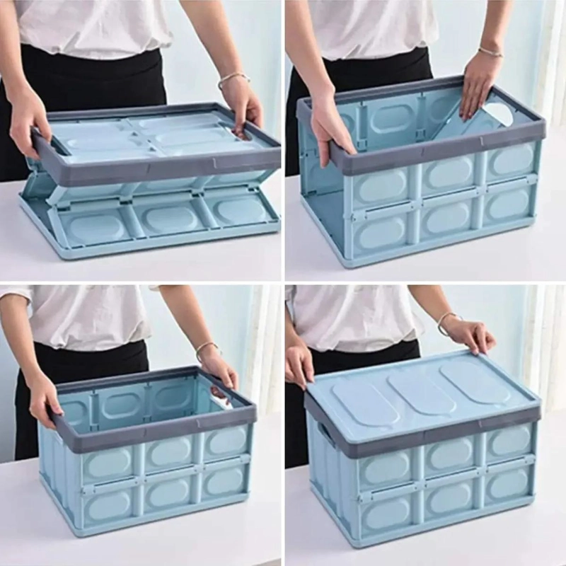 CAJA ORGANIZADORA PLEGABLE MULTIUSO 30 LITROS COLOR AZUL - 6