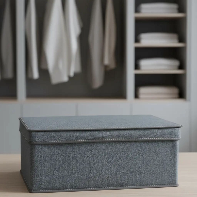 CAJA ORGANIZADORA PLEGABLE PARA CLOSET EN COLOR GRIS - 9