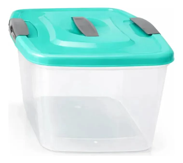 CAJA ORGANIZADORA PLASTICA 6 LITROS CON TAPA TRANSPARENTE - 1