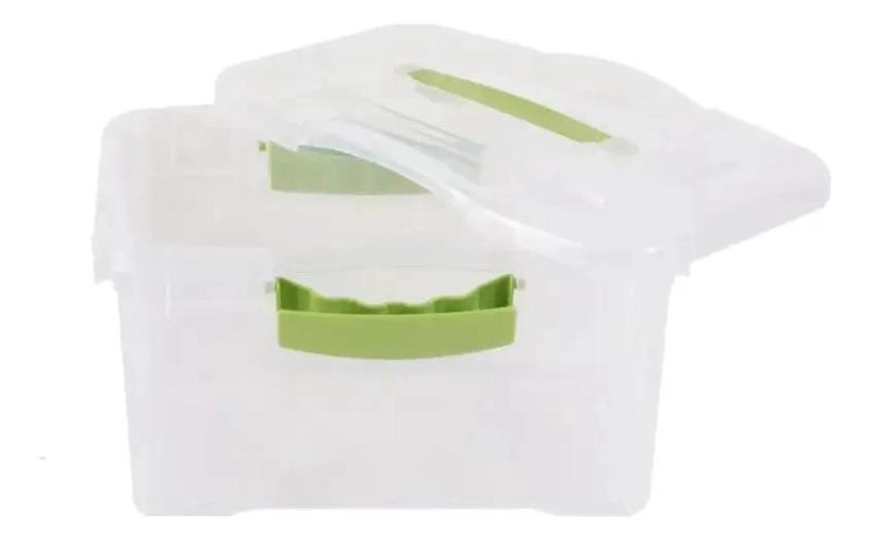 CAJA ORGANIZADORA PLASTICA 6 LITROS CON TAPA TRANSPARENTE - 5