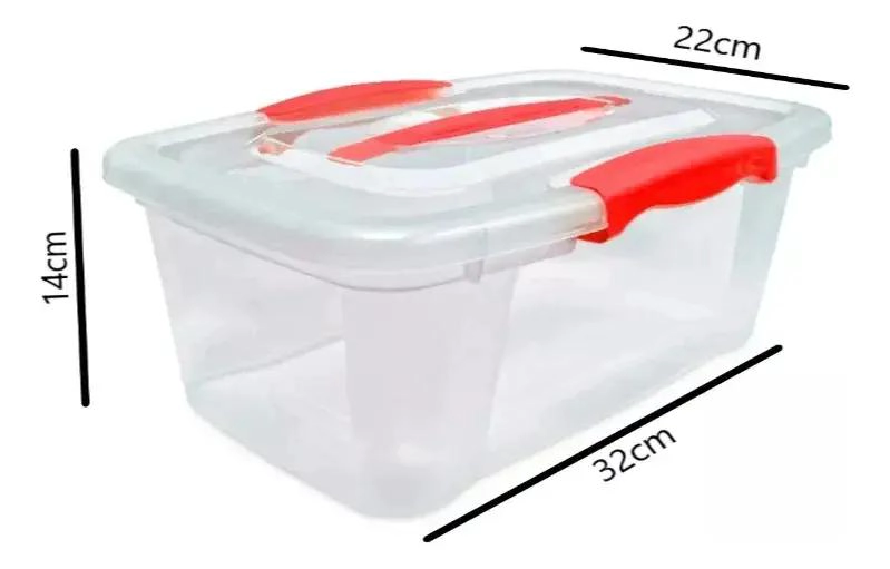 CAJA ORGANIZADORA PLASTICA 6 LITROS CON TAPA TRANSPARENTE - 6