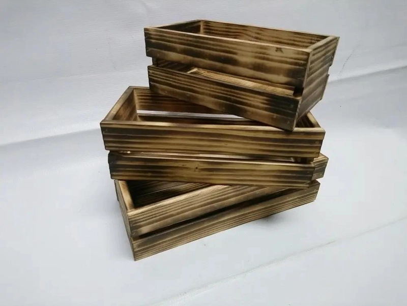 SET DE 3 CAJAS ORGANIZADORAS DE MADERA RUSTICA PARA HOGAR - 2