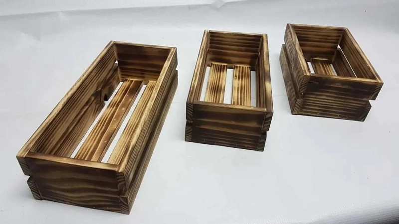 SET DE 3 CAJAS ORGANIZADORAS DE MADERA RUSTICA PARA HOGAR - 4