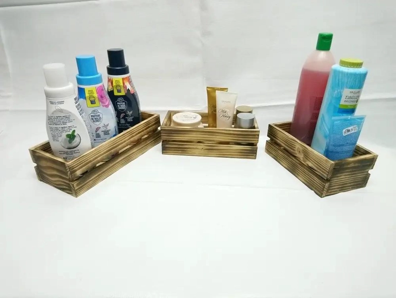 SET DE 3 CAJAS ORGANIZADORAS DE MADERA RUSTICA PARA HOGAR - 5