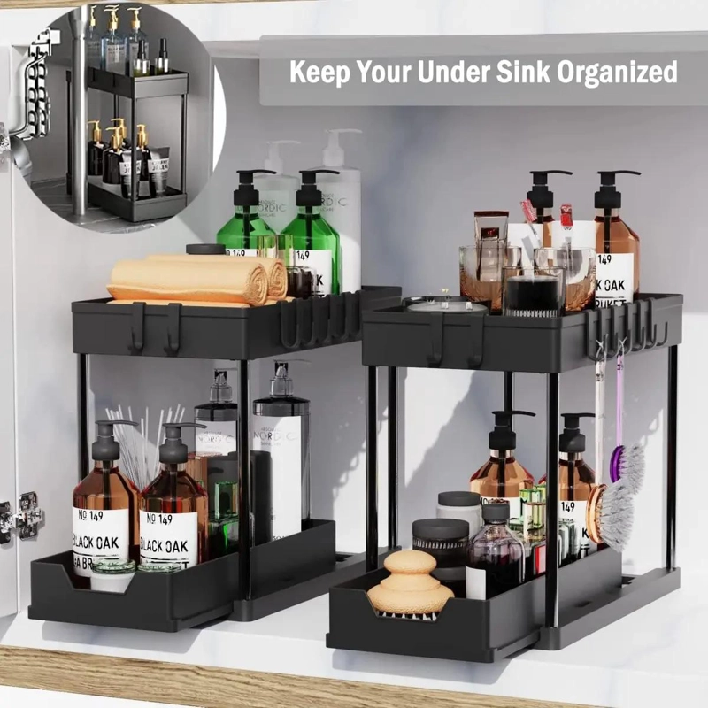 ORGANIZADOR DE COCINA ESTANTE DE ALMACENAMIENTO DOBLE CAPA - 7