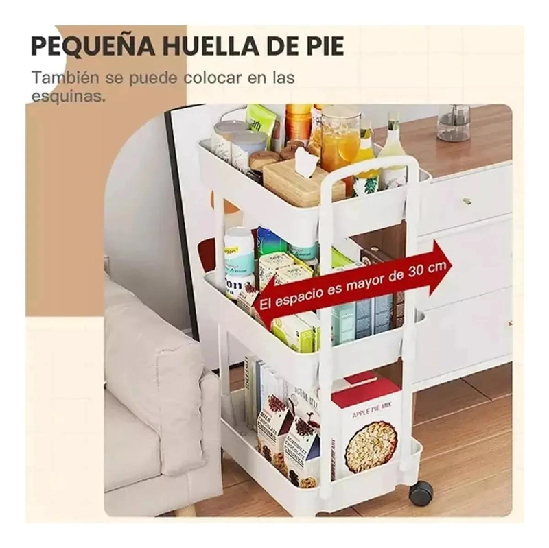 CARRITO DE ALMACENAMIENTO TROLLEY DE 3 NIVELES AMARILLO - 5