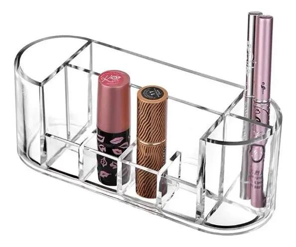 ORGANIZADOR ACRILICO PARA MAQUILLAJE Y LABIALES CON 8 COMPARTIMIENTOS - 2