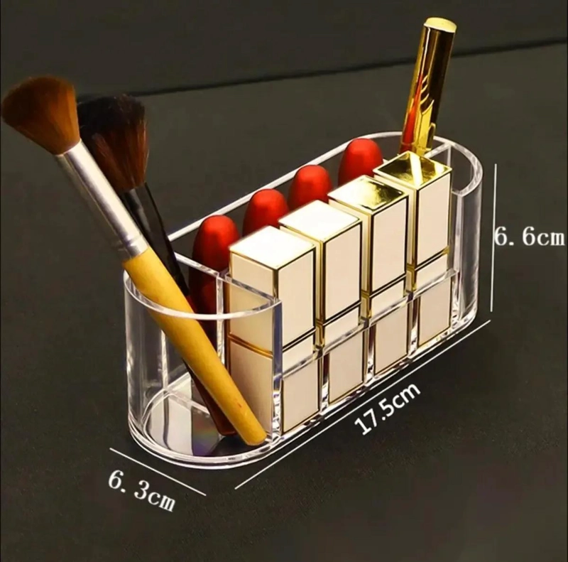 ORGANIZADOR ACRILICO PARA MAQUILLAJE Y LABIALES CON 8 COMPARTIMIENTOS - 4