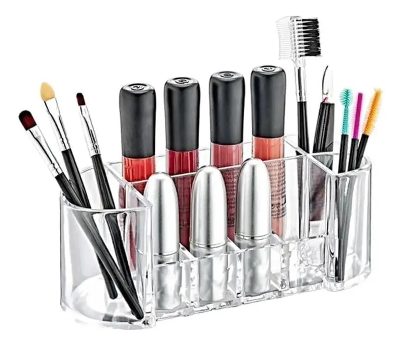 ORGANIZADOR ACRILICO PARA MAQUILLAJE Y LABIALES CON 8 COMPARTIMIENTOS - 6
