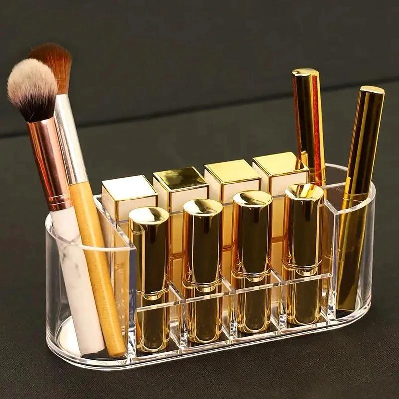 ORGANIZADOR ACRILICO PARA MAQUILLAJE Y LABIALES CON 8 COMPARTIMIENTOS - 7