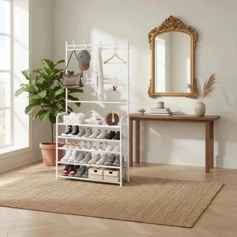 ORGANIZADOR MULTIUSO PARA ROPA Y CALZADO CON PERCHERO - 1