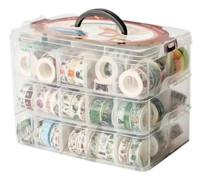 CAJA ORGANIZADORA PLASTICA TRANSPARENTE CON COMPARTIMENTOS AJUSTABLES - 1