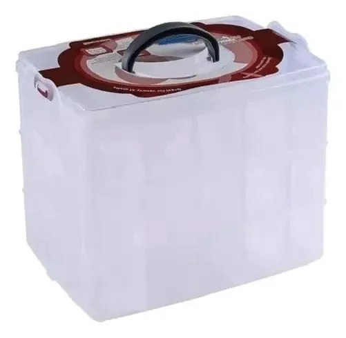 CAJA ORGANIZADORA PLASTICA TRANSPARENTE CON COMPARTIMENTOS AJUSTABLES - 2