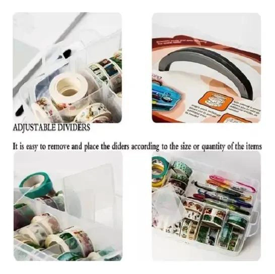 CAJA ORGANIZADORA PLASTICA TRANSPARENTE CON COMPARTIMENTOS AJUSTABLES - 6