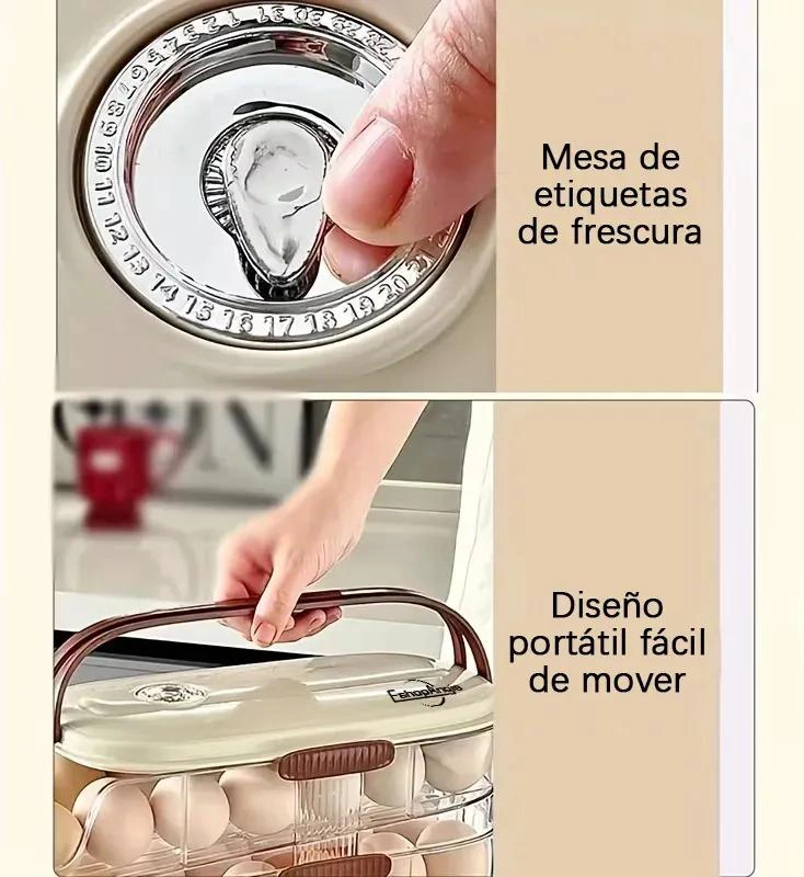 ORGANIZADOR DE HUEVOS AUTOMATICO 3 NIVELES PARA REFRIGERADOR - 2