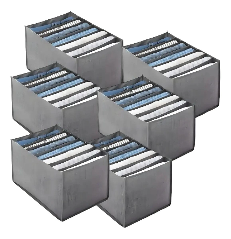 ORGANIZADOR DE ROPA PLEGABLE PARA CAJON 6 PIEZAS GRIS - 2