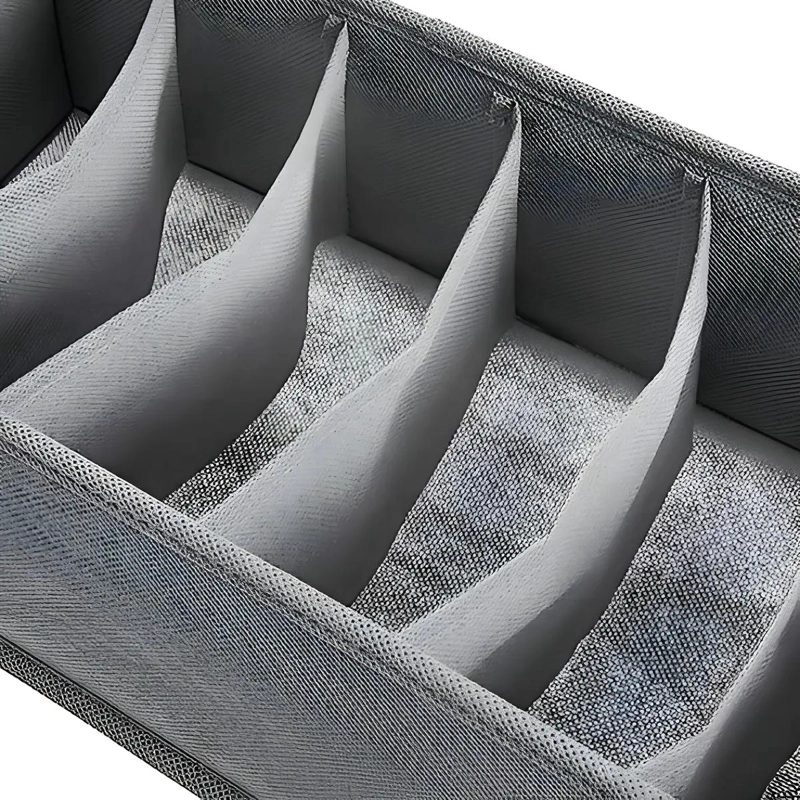 ORGANIZADOR DE ROPA PLEGABLE PARA CAJON 6 PIEZAS GRIS - 3