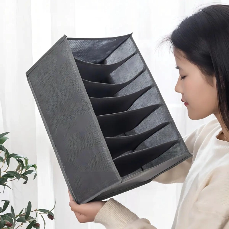 ORGANIZADOR DE ROPA PLEGABLE PARA CAJON 6 PIEZAS GRIS - 5
