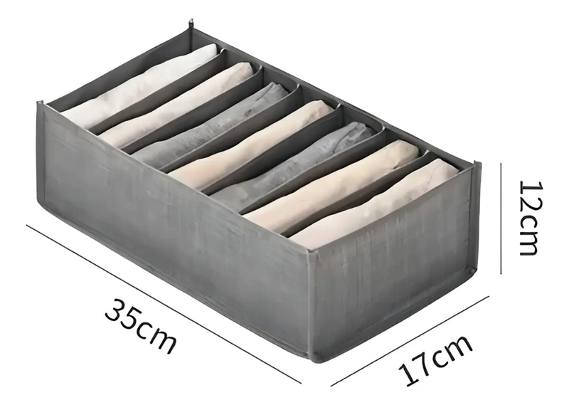 ORGANIZADOR DE ROPA PLEGABLE PARA CAJON 6 PIEZAS GRIS - 6