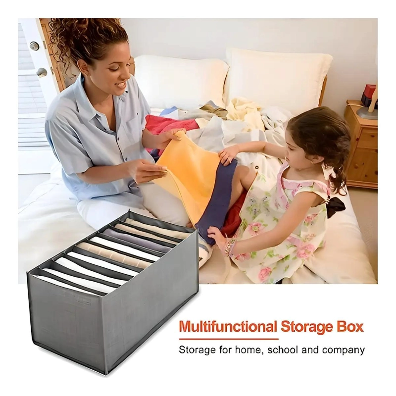 ORGANIZADOR DE ROPA PLEGABLE PARA CAJON 6 PIEZAS GRIS - 9
