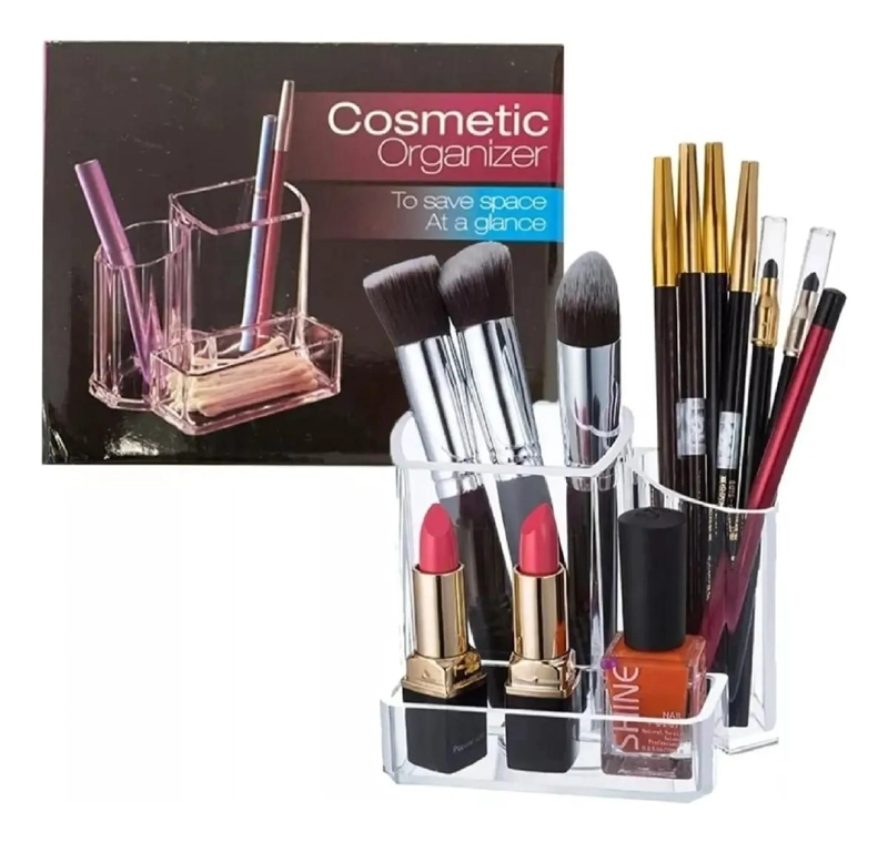 ORGANIZADOR ACRILICO PARA MAQUILLAJE Y BROCHAS - 1