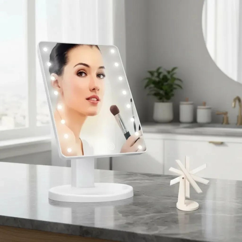 ESPEJO ILUMINADO LED PORTATIL PARA MAQUILLAJE 28X19.8CM - 2