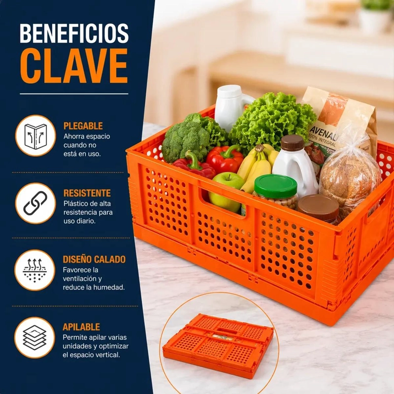 CESTA ORGANIZADORA PLEGABLE MULTIUSO PARA ALMACENAMIENTO - 6