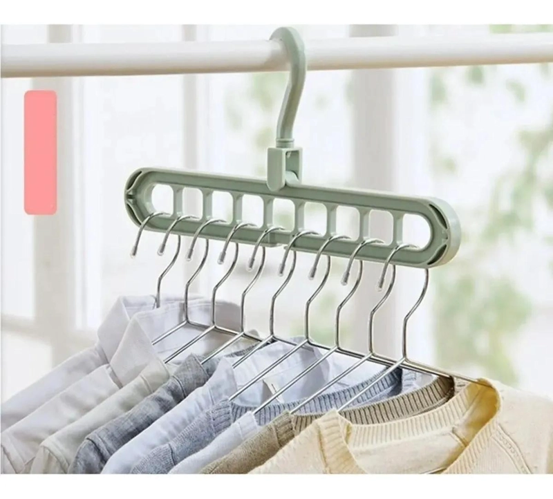 PACK DE 10 PERCHEROS COLGADORES MAGICOS GIRATORIOS PARA AHORRO DE ESPACIO - 5