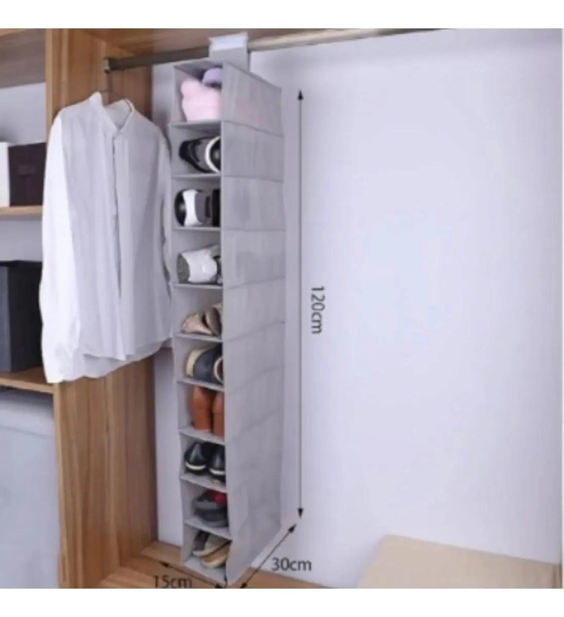 ORGANIZADOR COLGANTE DE CLOSET CON 10 NIVELES Y 120 CM DE ALTO - 2