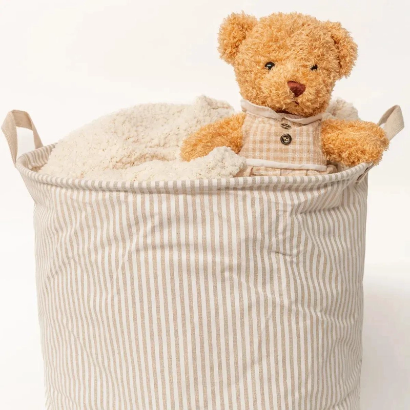 CESTO ORGANIZADOR BEIGE 40X50 CM PARA ROPA Y JUGUETES - 2