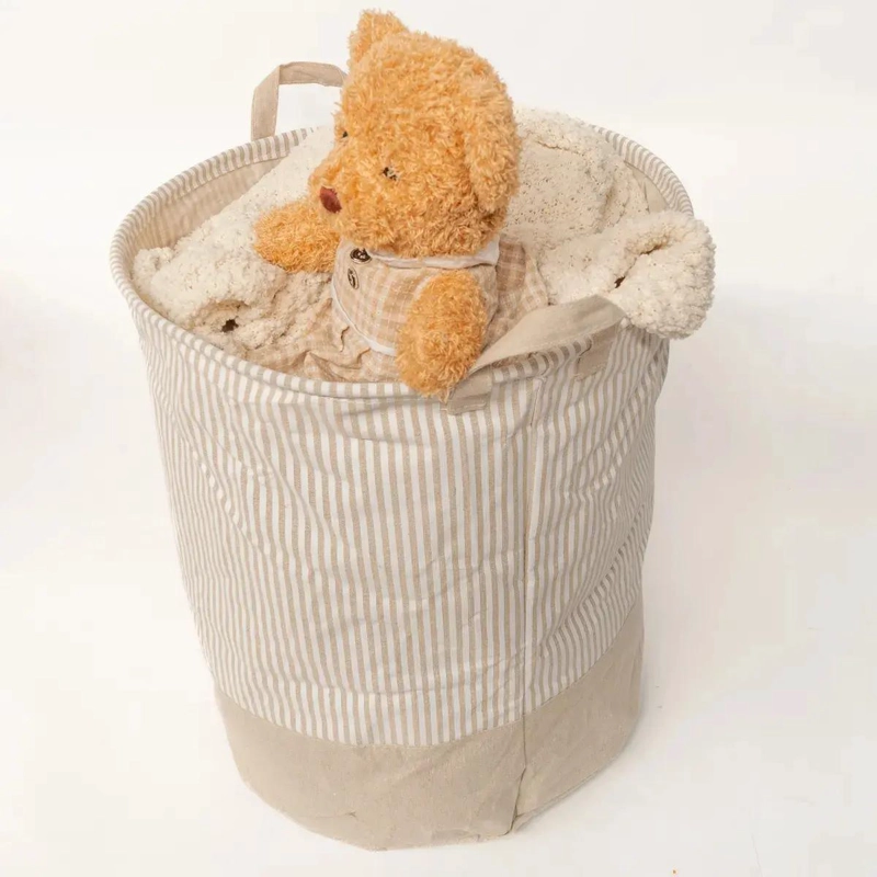 CESTO ORGANIZADOR BEIGE 40X50 CM PARA ROPA Y JUGUETES - 3