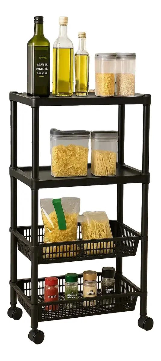 CARRITO ORGANIZADOR DE COCINA 4 NIVELES CON RUEDAS MULTIUSO - 1