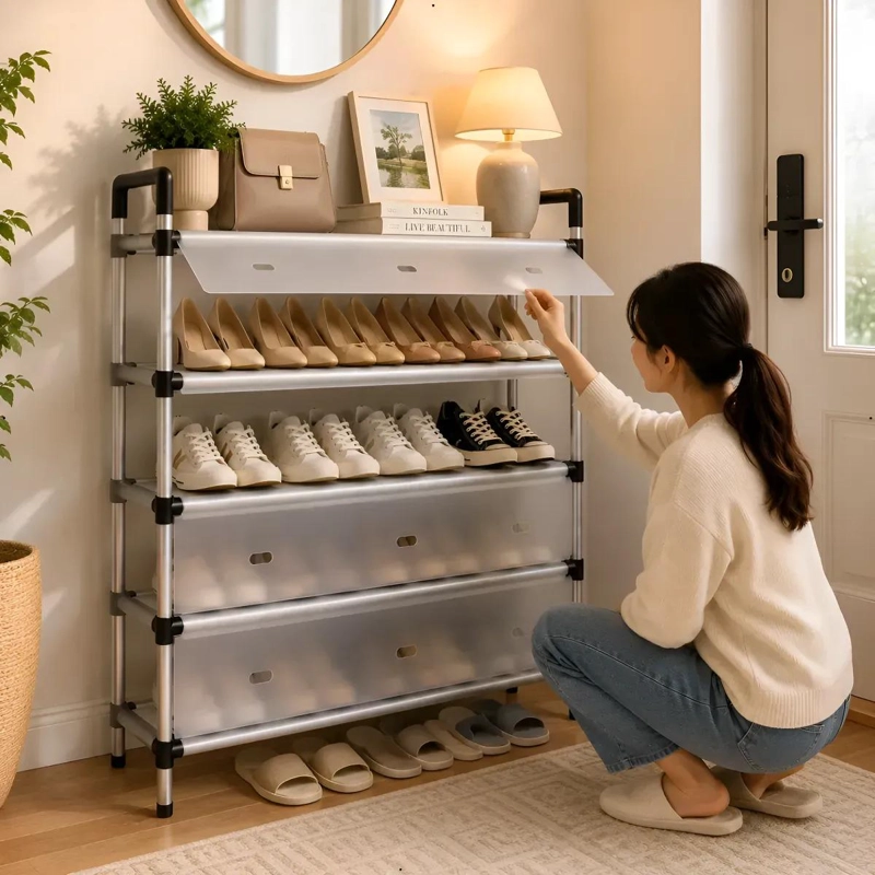 ORGANIZADOR VERTICAL PARA CALZADO CON CUBIERTAS PROTECTORES - 4