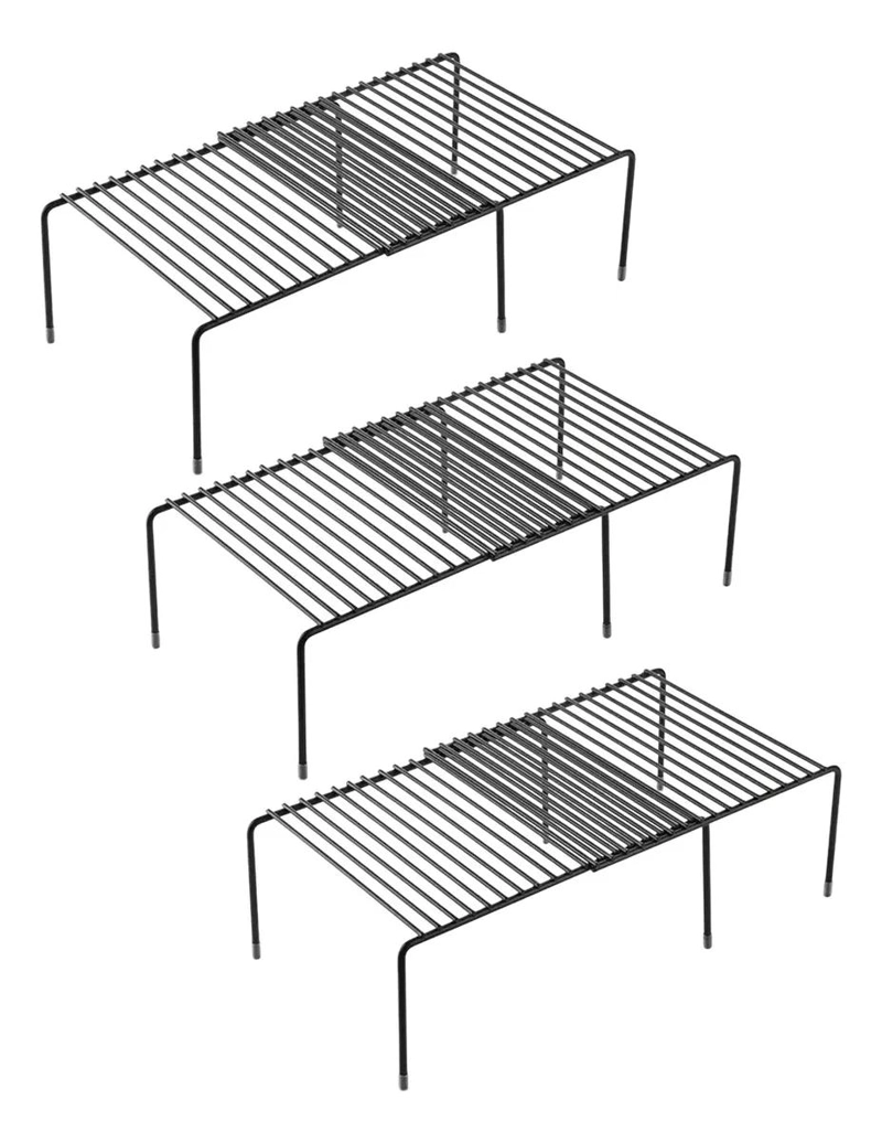 JUEGO DE 3 ESTANTES EXTENSIBLES DE HIERRO PARA ALACENA Y COCINA - 1