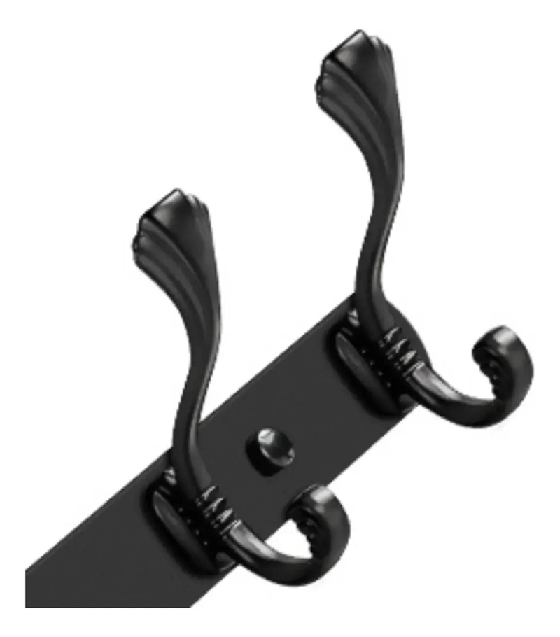 PERCHERO COLGADOR DE PARED CON 3 GANCHOS EN COLOR NEGRO - 5