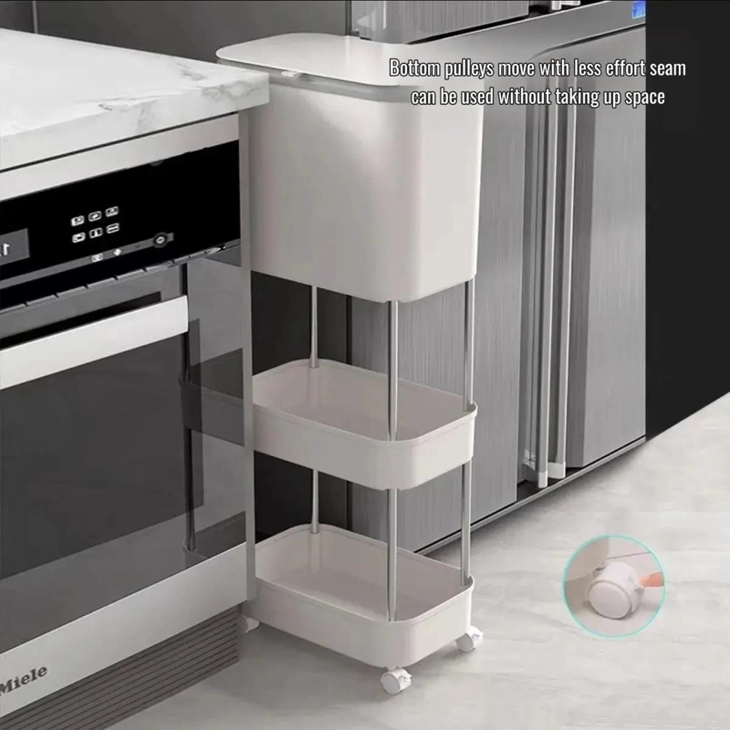 ESTANTE VERTICAL ORGANIZADOR CON TACHO PARA COCINA Y HOGAR - 3