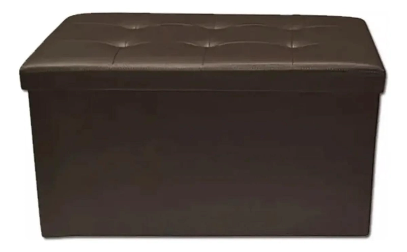 PUFF BAUL ORGANIZADOR PLEGABLE COLOR CAFE  38X76X38 CM - 4