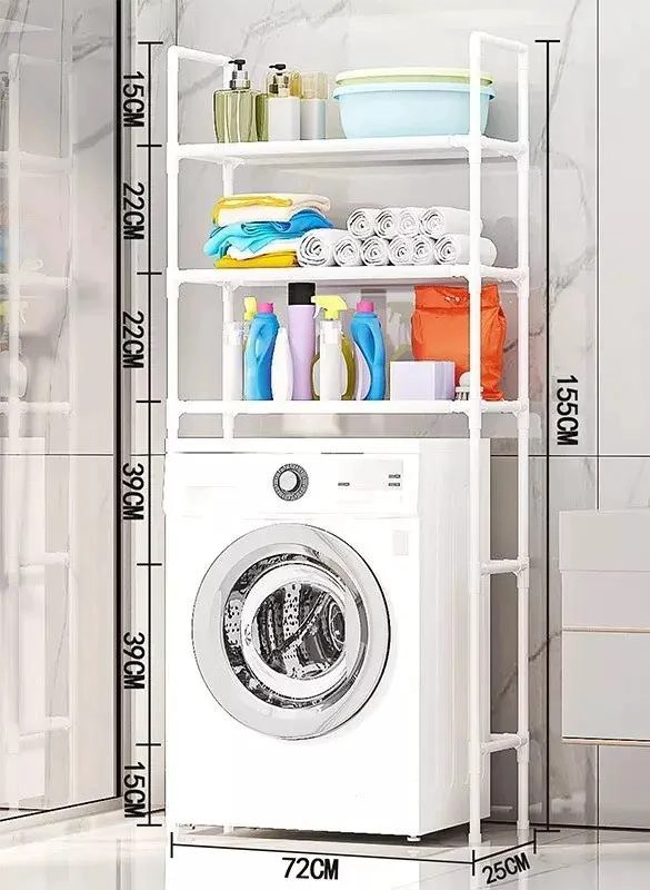 ORGANIZADOR DE LAVADORA ESTANTE DE 3 NIVELES COLOR BLANCO - 4