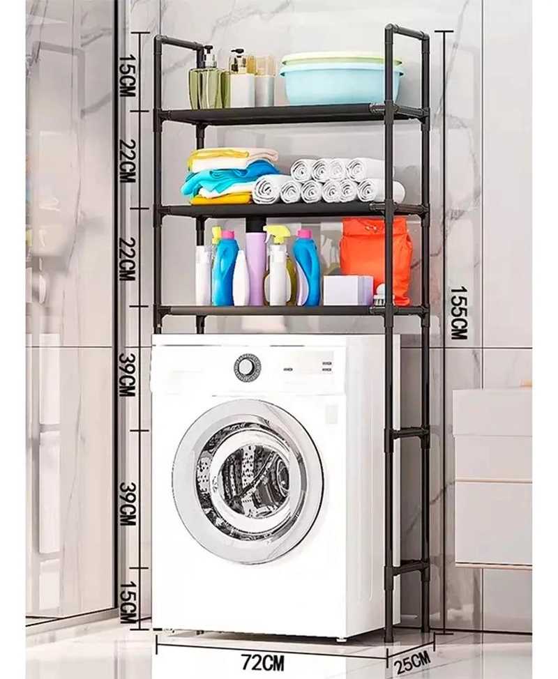 ORGANIZADOR DE LAVADORA ESTANTE DE 3 NIVELES COLOR BLANCO - 8