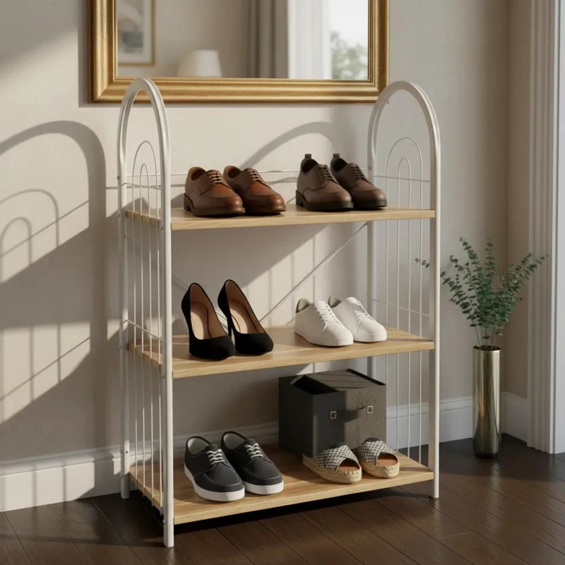 ZAPATERO DE MADERA DE 3 ESTANTES PARA ORGANIZAR - 2
