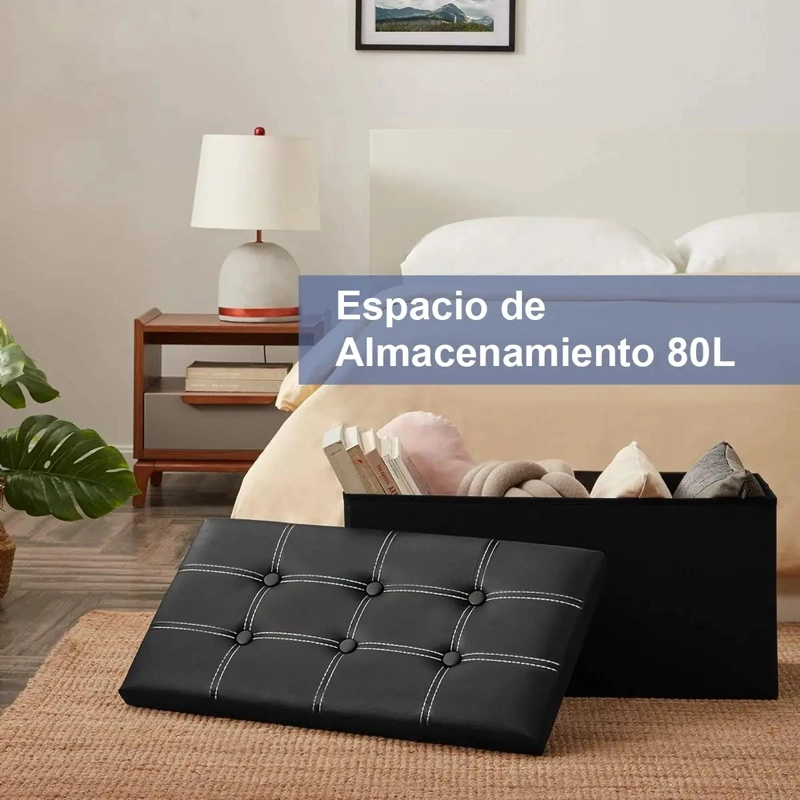 PUFF ORGANIZADOR PLEGABLE MULTIFUNCIONAL PARA EL HOGAR - 3