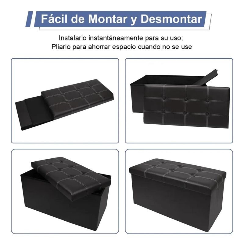 PUFF ORGANIZADOR PLEGABLE MULTIFUNCIONAL PARA EL HOGAR - 5