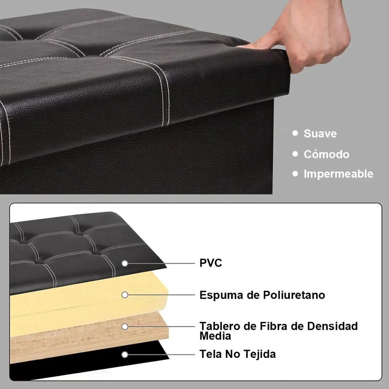 PUFF ORGANIZADOR PLEGABLE MULTIFUNCIONAL PARA EL HOGAR - 6