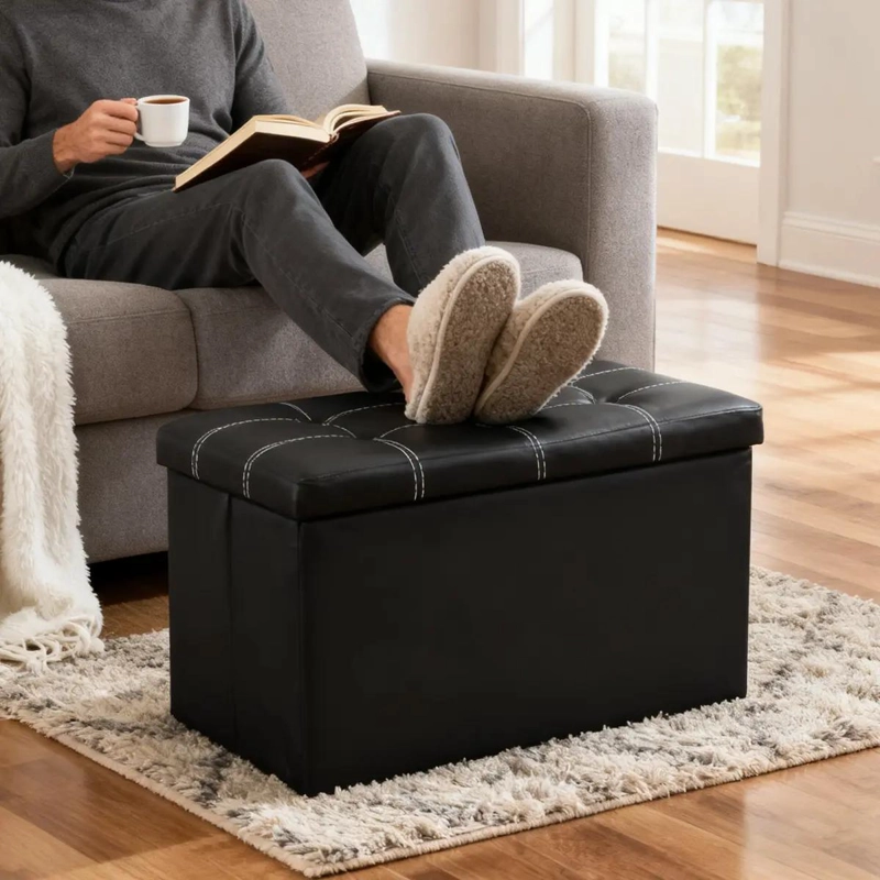 PUFF ORGANIZADOR PLEGABLE MULTIFUNCIONAL PARA EL HOGAR - 8