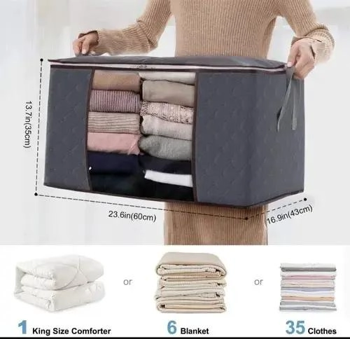 ORGANIZADOR DE ALMACENAMIENTO DE ROPA EN COLOR GRIS - 4