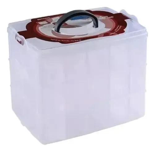 CAJA ORGANIZADORA PLASTICA TRANSPARENTE CON COMPARTIMENTOS AJUSTABLES - 2