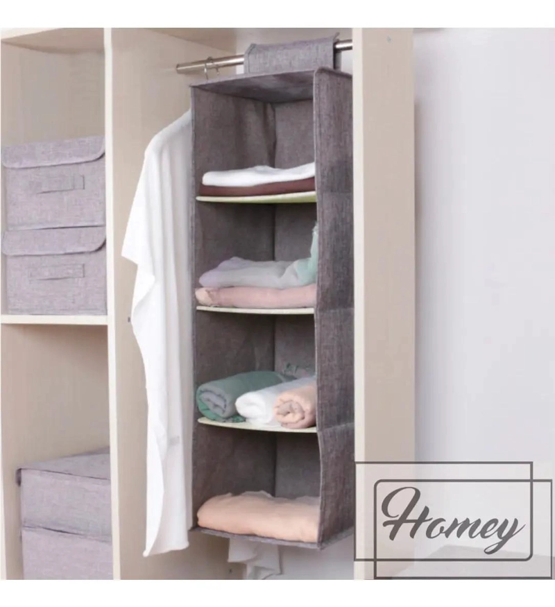 ORGANIZADOR COLGANTE DE CLOSET CON 4 NIVELES 80X30CM - 2