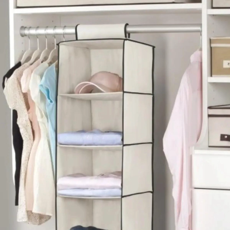 ORGANIZADOR COLGANTE DE CLOSET CON 4 NIVELES 80X30CM - 3